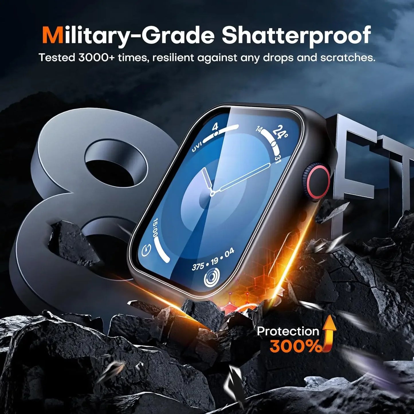 Tempered Glass Screen Protector Case Cover For Apple Watch Series 10 9 Ultra 8 7 6 5 4 3 2 SE 49MM 45MM 41MM 40 44MM Accessories