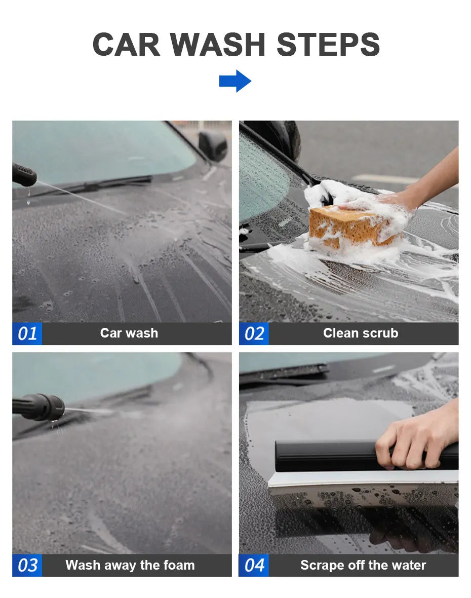 SEAMETAL Car Flexible Soft Silicone Water Wiper Car Window Cleaning Glass Scraper Handy Squeegee Auto Blade Clean Scraping Tools