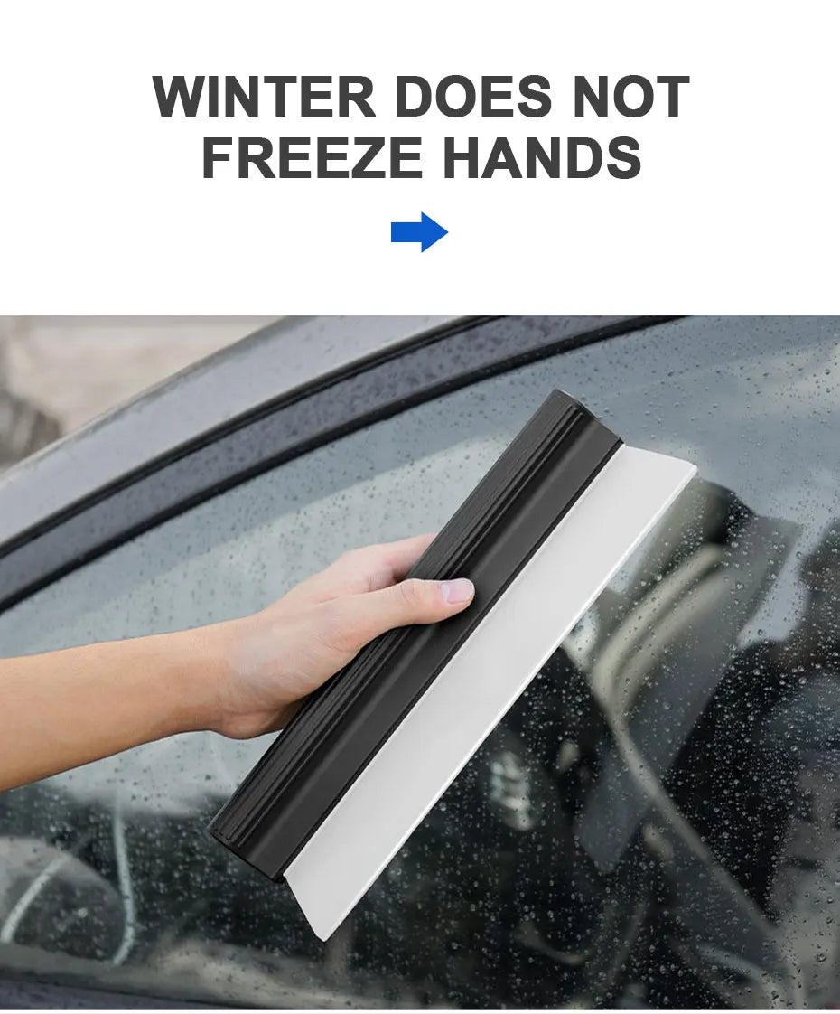 SEAMETAL Car Flexible Soft Silicone Water Wiper Car Window Cleaning Glass Scraper Handy Squeegee Auto Blade Clean Scraping Tools