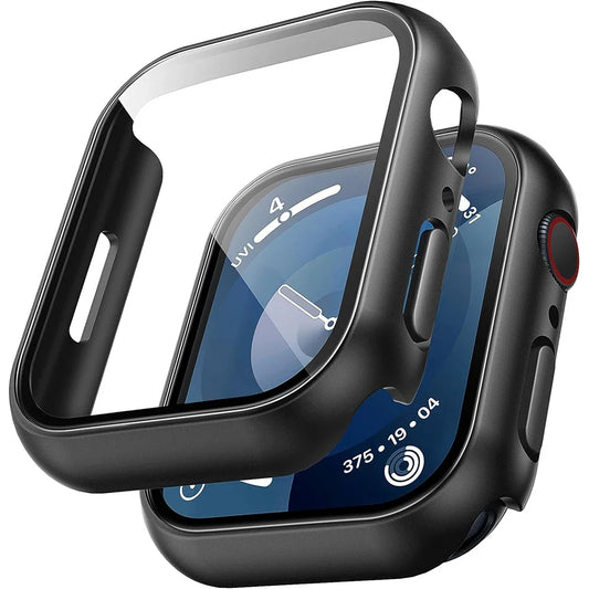Tempered Glass Screen Protector Case Cover For Apple Watch Series 10 9 Ultra 8 7 6 5 4 3 2 SE 49MM 45MM 41MM 40 44MM Accessories