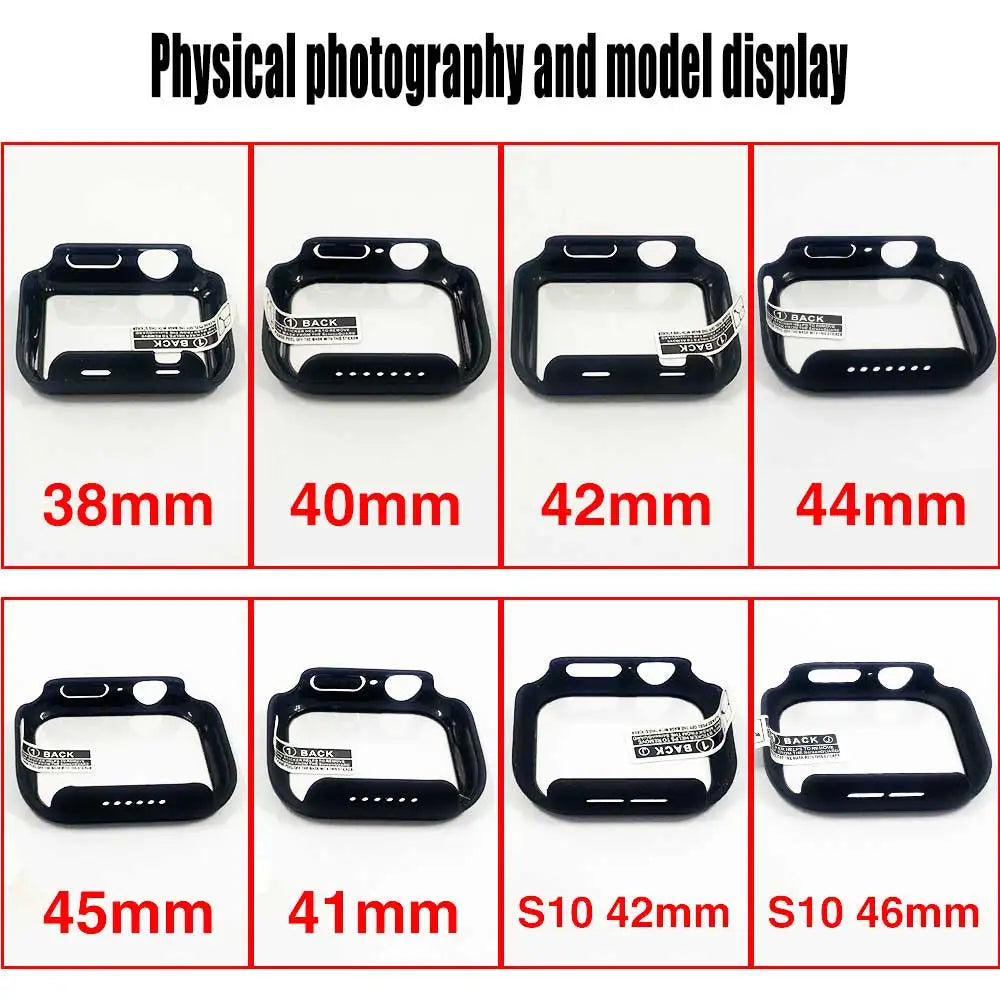 Tempered Glass Screen Protector Case Cover For Apple Watch Series 10 9 Ultra 8 7 6 5 4 3 2 SE 49MM 45MM 41MM 40 44MM Accessories