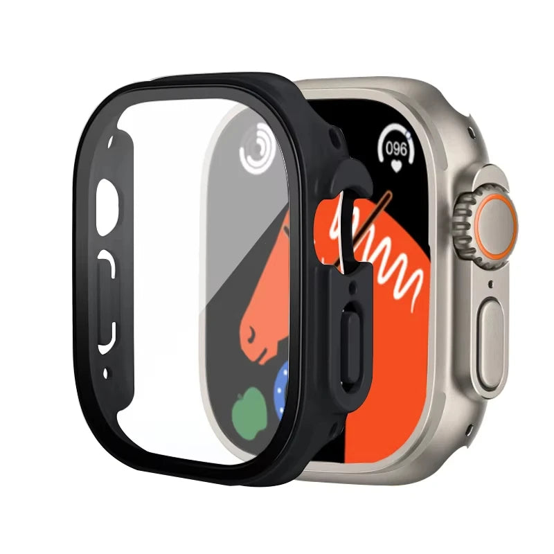 Tempered Glass Screen Protector Case Cover For Apple Watch Series 10 9 Ultra 8 7 6 5 4 3 2 SE 49MM 45MM 41MM 40 44MM Accessories