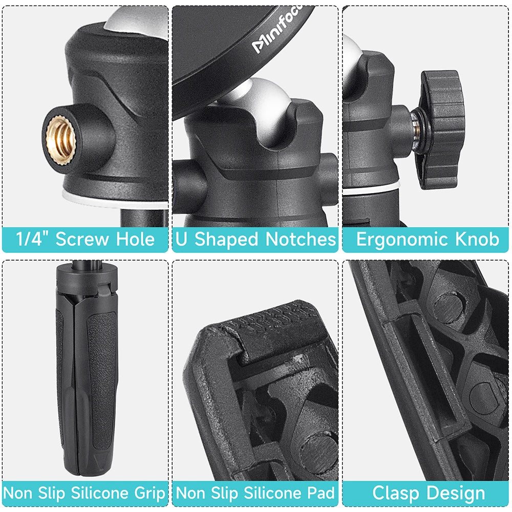 Magnetic Smartphone Tripod for MagSafe, Mini Extendable Selfie Stick 360° Ball Head Tripod Stand Handle Grip for iPhone 14 13 12